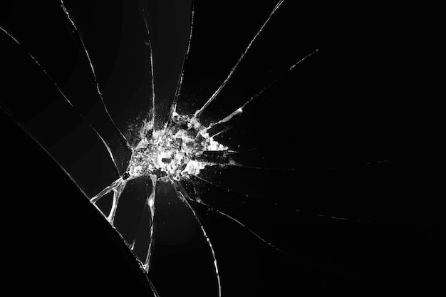 Broken glass background vector on black