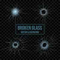 Free vector broken glass set