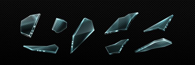 Free vector broken glass shatter and piece