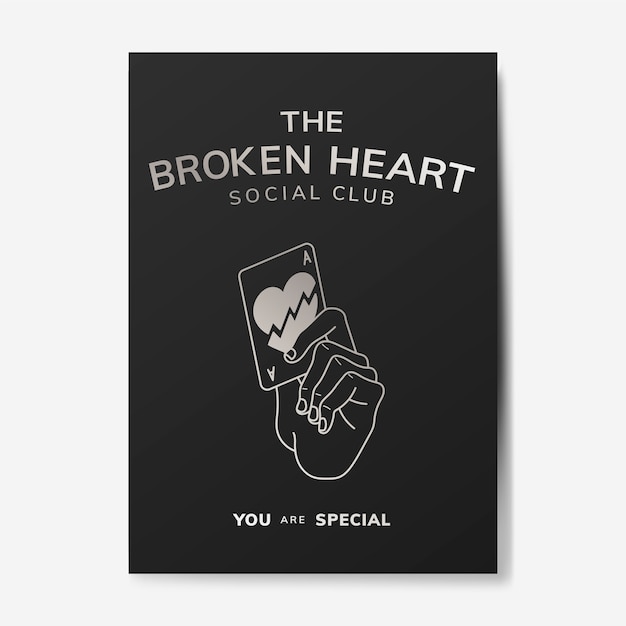 Vettore gratuito illustrazione del club sociale del cuore rotto