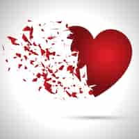 Vettore gratuito exploding sfondo di cuore per san valentino