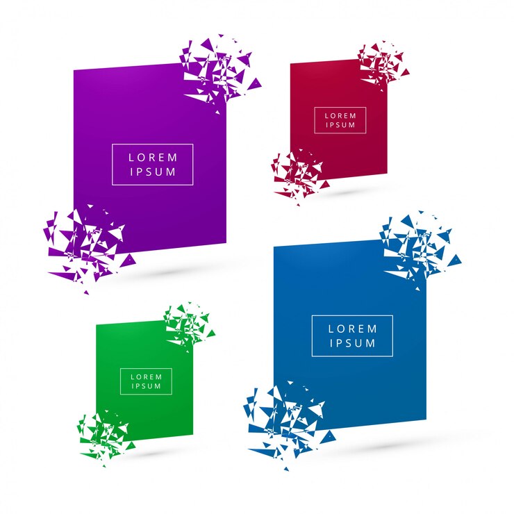 Free Vector broken modern banner colorful collection design