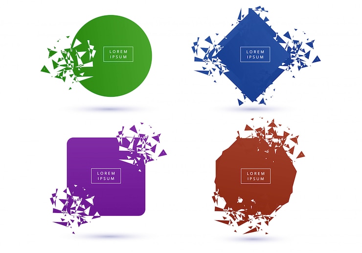 Free Vector broken modern banner set