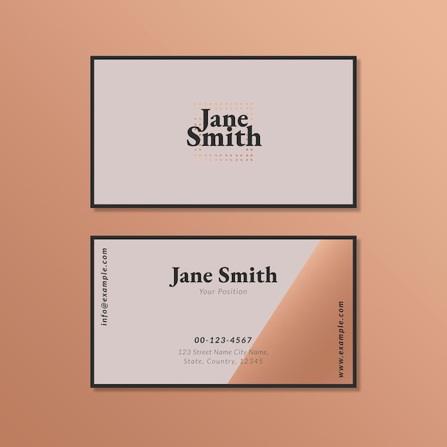 Free vector bronze business card template