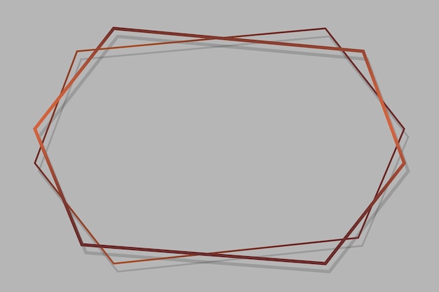 Free vector bronze hexagon frame on gray background template