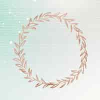 Free vector bronze wreath element on green background vector