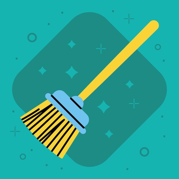 Free vector broom house keeping tool