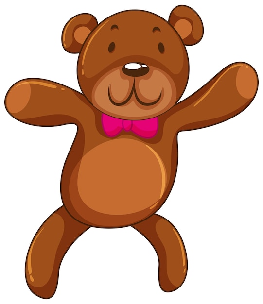 Free vector brow teddy bear with pink bow