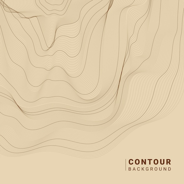 Free vector brown abstract contour lines illustration