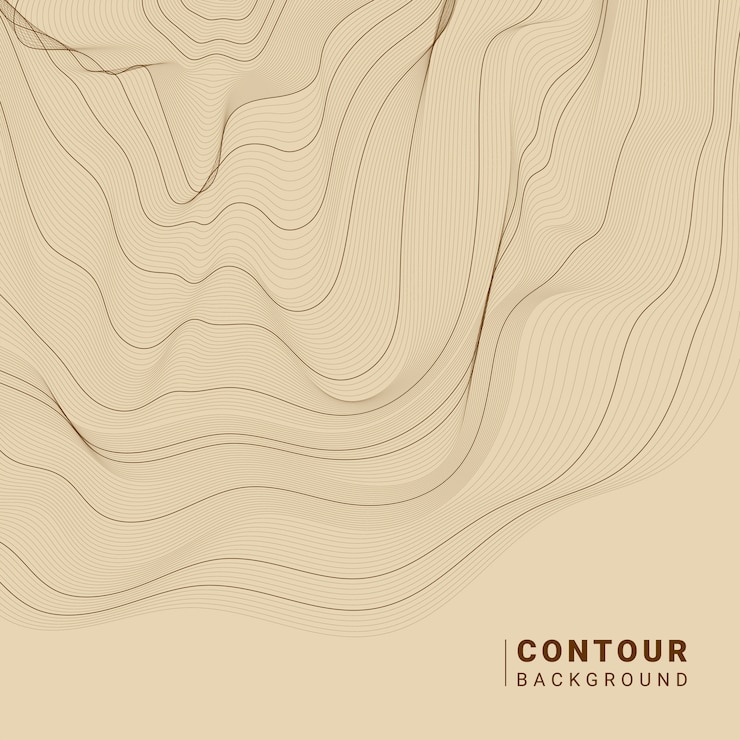 Free Vector brown abstract contour lines illustration
