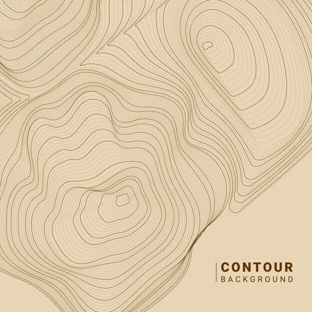 Brown abstract contour lines illustration