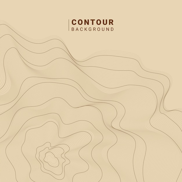 Brown abstract contour lines illustration