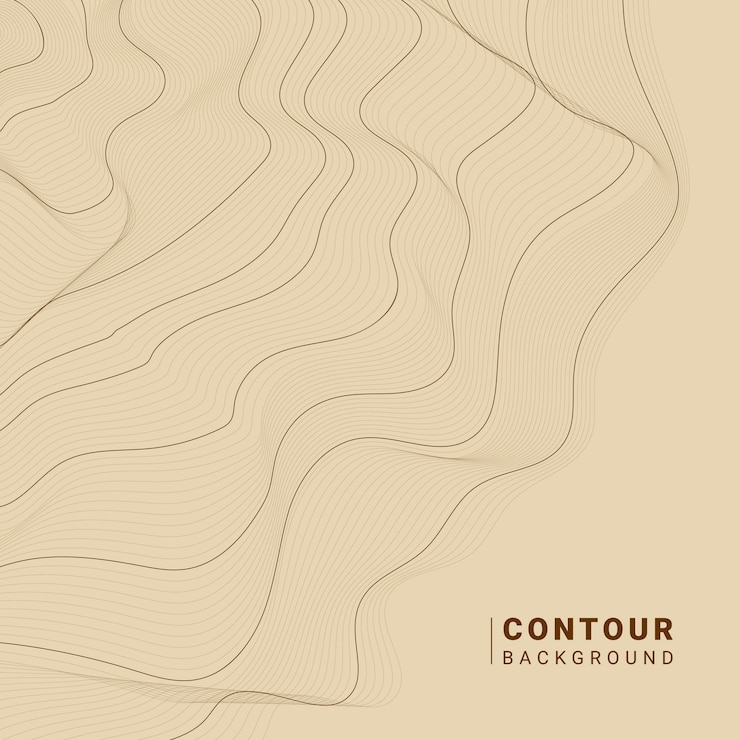 Free Vector brown abstract contour lines illustration