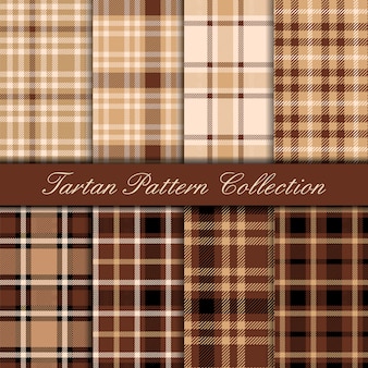 갈색과 베이지 색 타탄 원활한 패턴 컬렉션