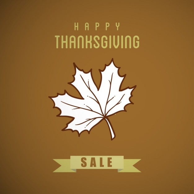 Vettore gratuito happy thanksgiving day sale mapple foglia