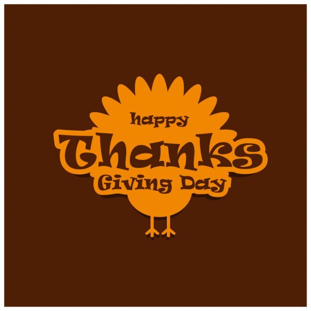Brown background with a label for thanksgiving