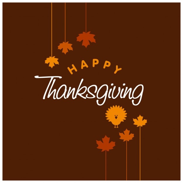 Free vector brown background with leaves for thanksgiving day