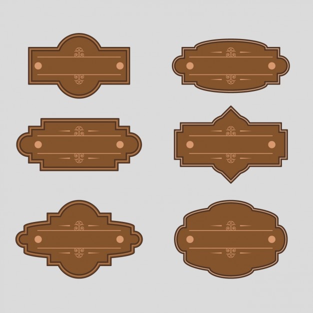 Free vector brown badges collection