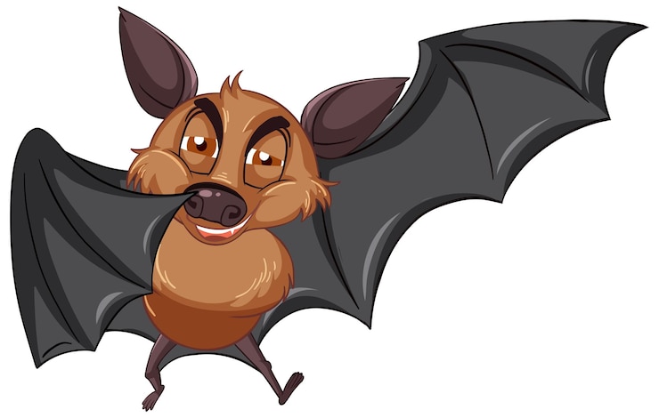 Free Vector brown bat cartoon character on white background
