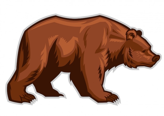 Талисман бурого медведя Premium векторы