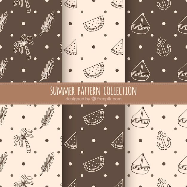 Brown and beige summer pattern collection
