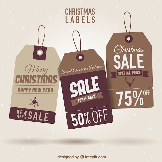 Free Vector | Christmas sale labels collection