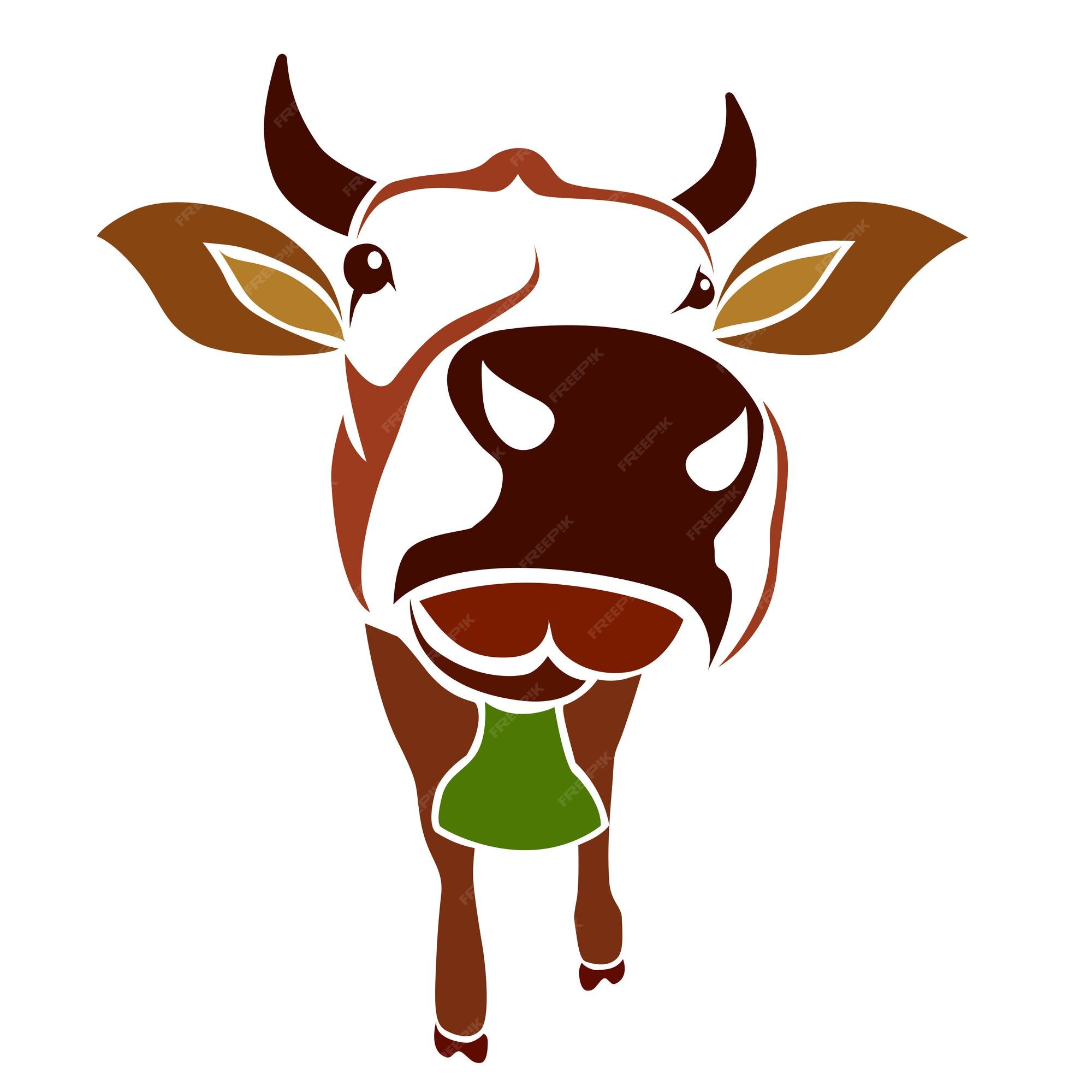 Premium Vector | Brown cow on a white background - vector