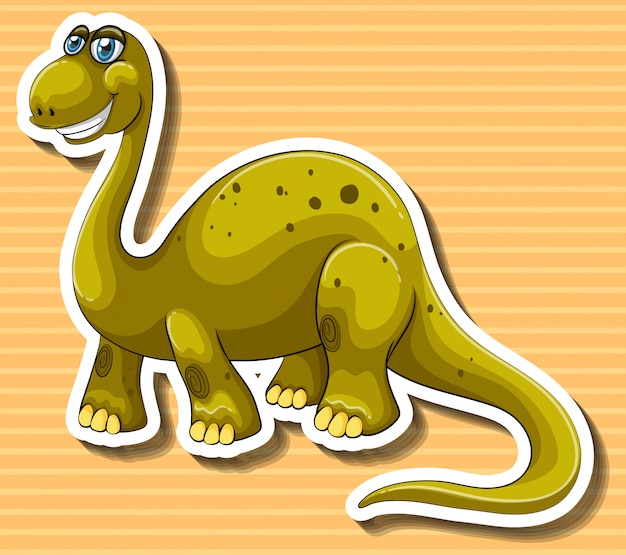 Free vector brown dinosaur with happy face