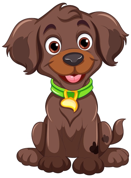 Free vector brown dog cartoon character