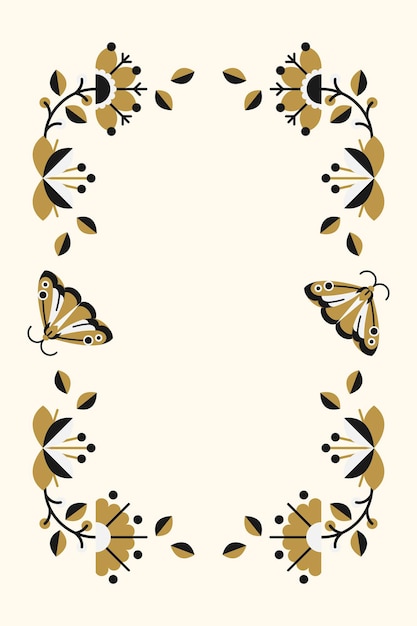 Free vector brown folk art design element frame vector