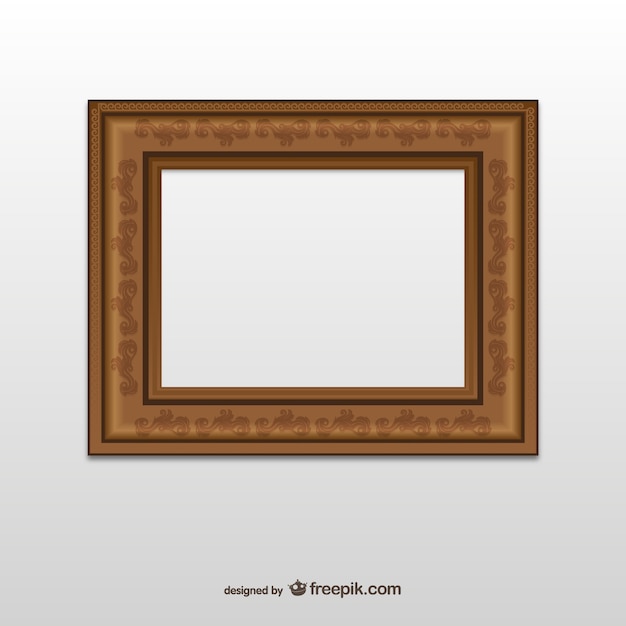 Free vector brown frame with ornaments