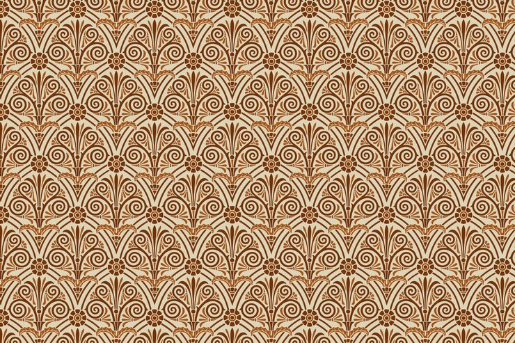 Free Vector brown greek key vector seamless pattern background
