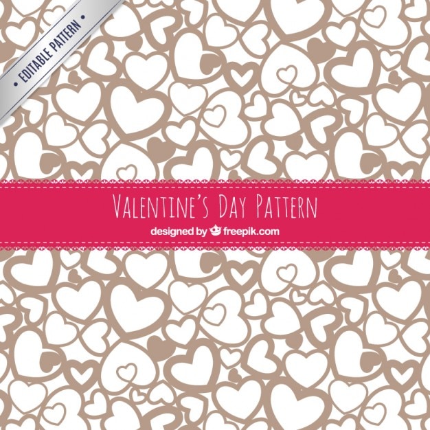 Free Vector brown hearts pattern