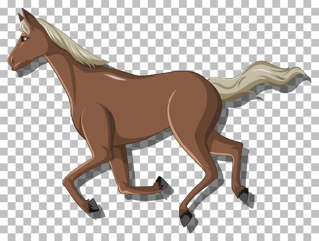 Free vector brown horse on grid background