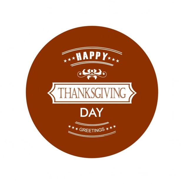 Free vector brown label for thanksgiving day