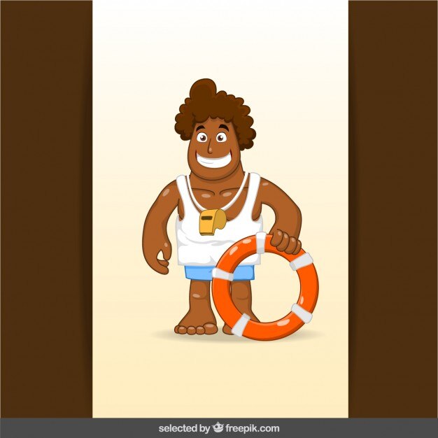 Free Vector brown lifeguard cartoon