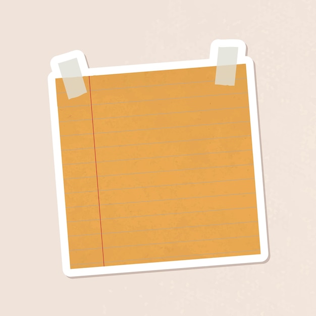 Free vector brown lined notepaper journal sticker vector