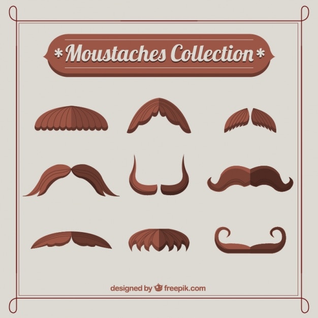 Free vector brown moustaches collection