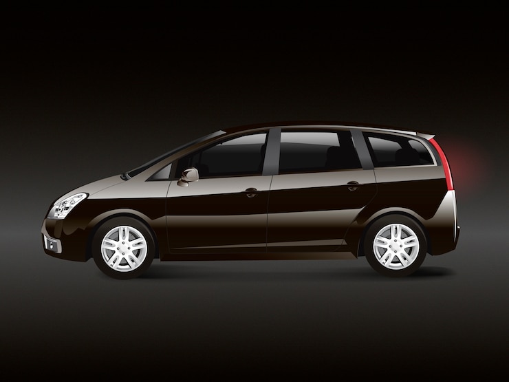 무료 Vector 브라운 mpv 미니 밴 자동차 벡터