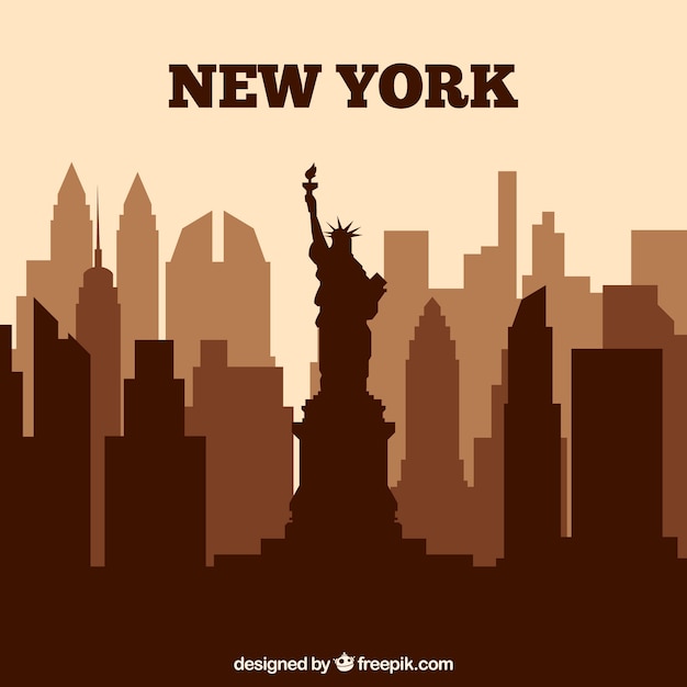 Brown new york skyline