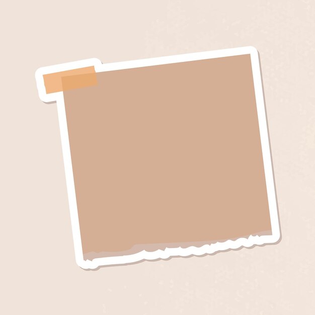 Brown notepaper journal sticker vector