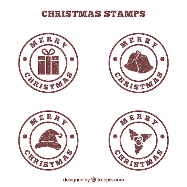 Brown round christmas stamps