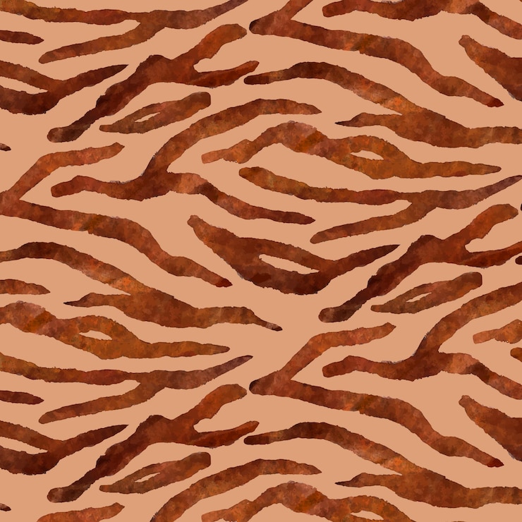Free Vector brown skin animal print watercolor seamless pattern