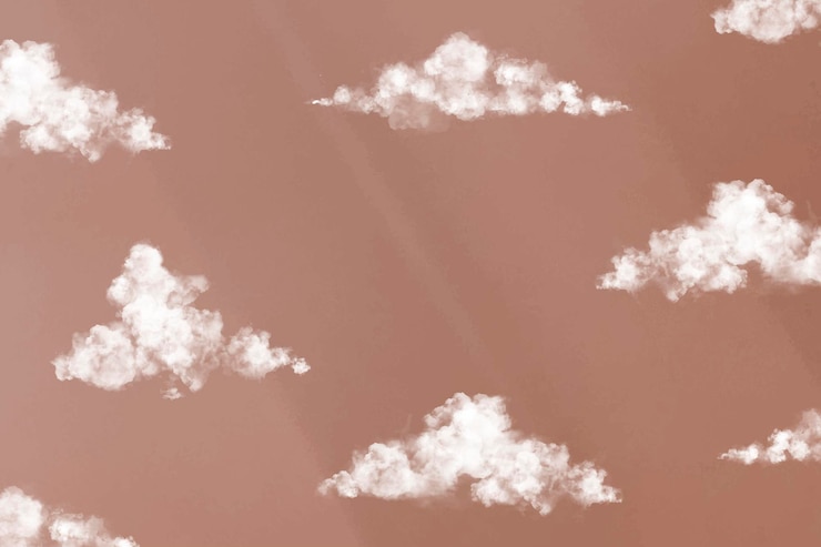 Free Vector brown sky background vector, white clouds design