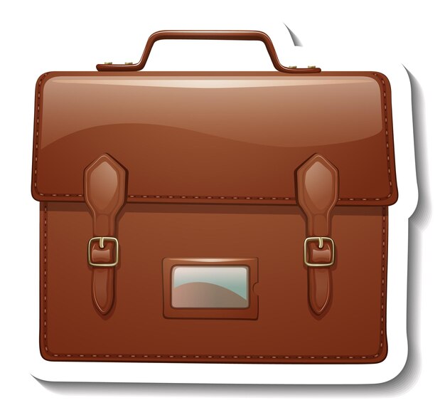Brown vintage messenger bag in cartoon style