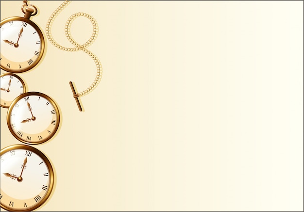Free vector brown wallpaper with retro watch design