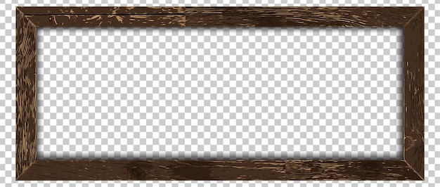 Free vector brown wooden horizontal size board frame