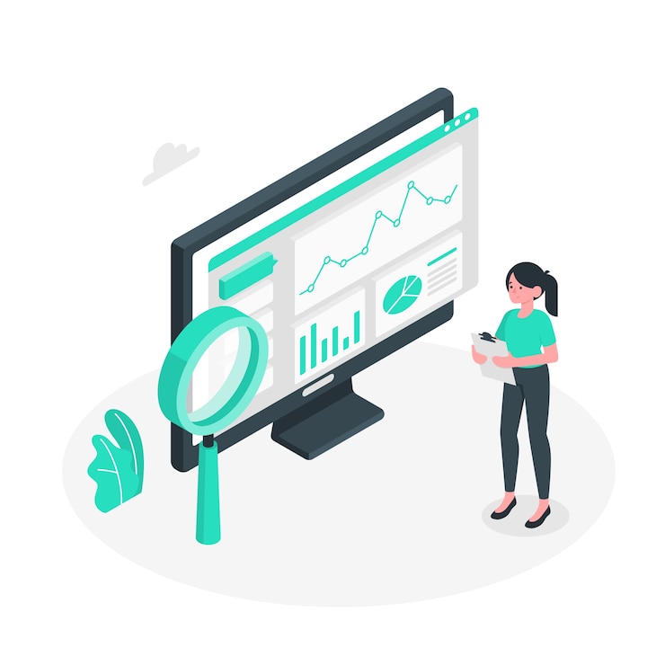 Free Vector browser stats concept illustration