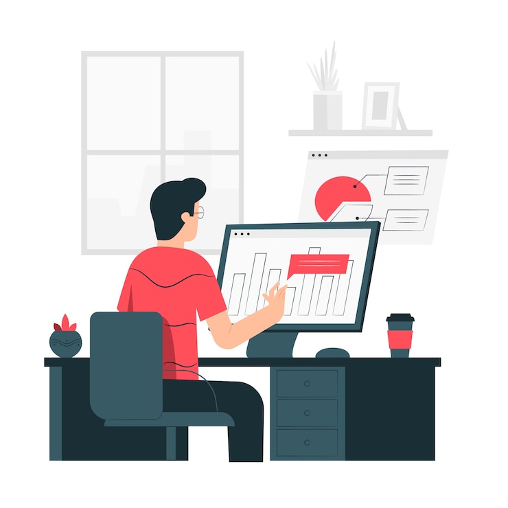 Free Vector browser stats concept illustration