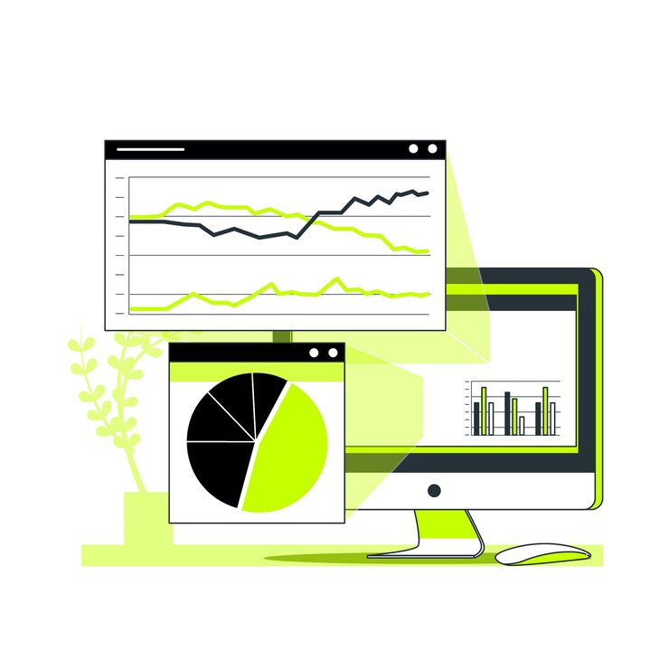 Free Vector browser stats concept illustration